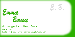 emma banu business card